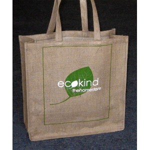 Promotional Jute Shopping Bag with Large Two Colors Imprint One Side