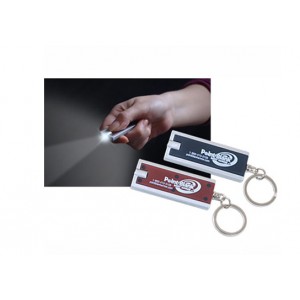 LED Light Key Chain with Two Different 4 Color Process Imprint