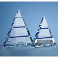 Triangular Crystal Awards with Blue Lines